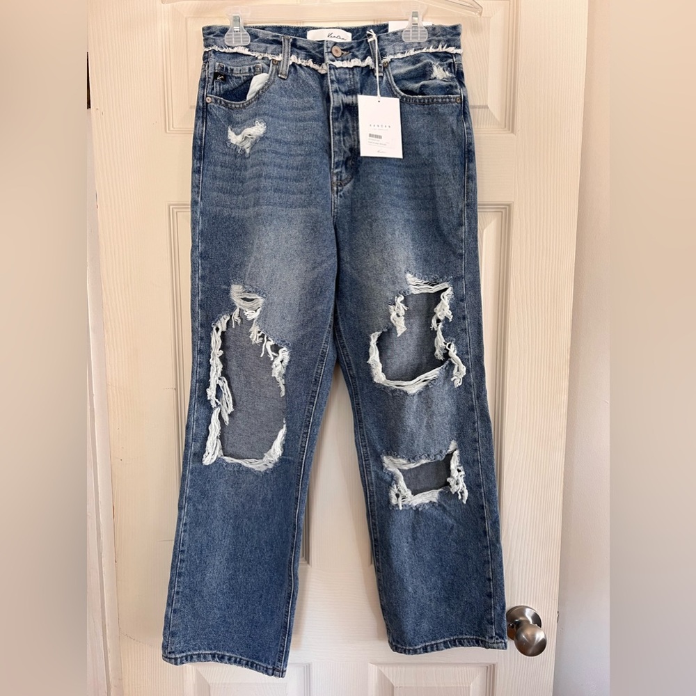 KAN CAN High Rise Destroyed 90s Boyfriend Jean size 28 NWOT - Picture 3 of 11